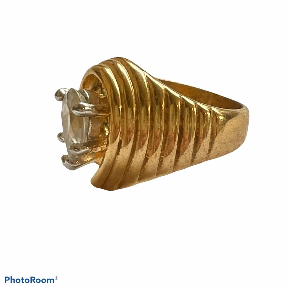 Vintage pear shaped diamond cocktail ring - Picture 4 of 7